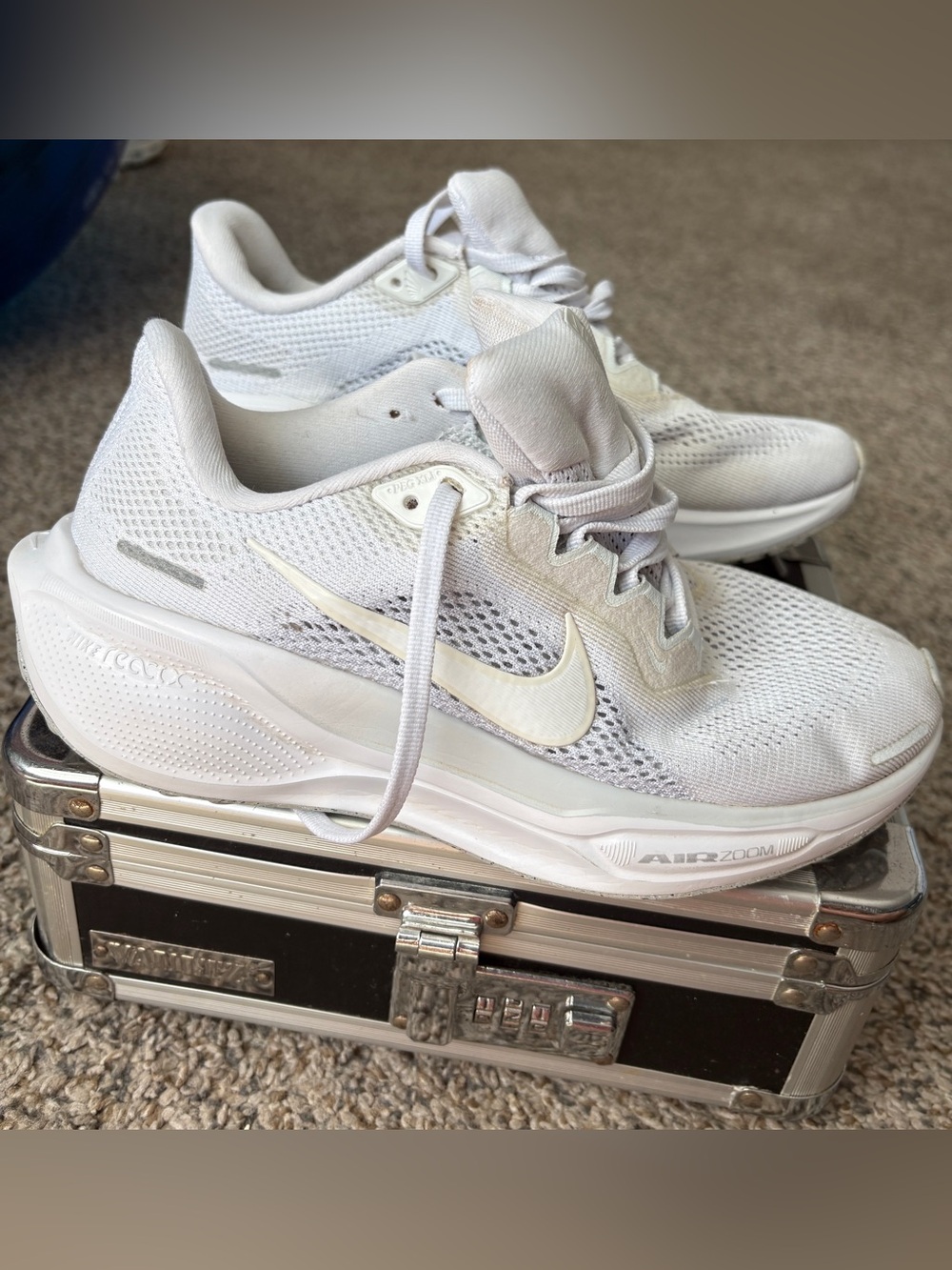 Nike Women’s White Mesh Air Zoom Running Sneakers FD2723-102